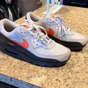 Nike Air Max White and Orange Sneakers